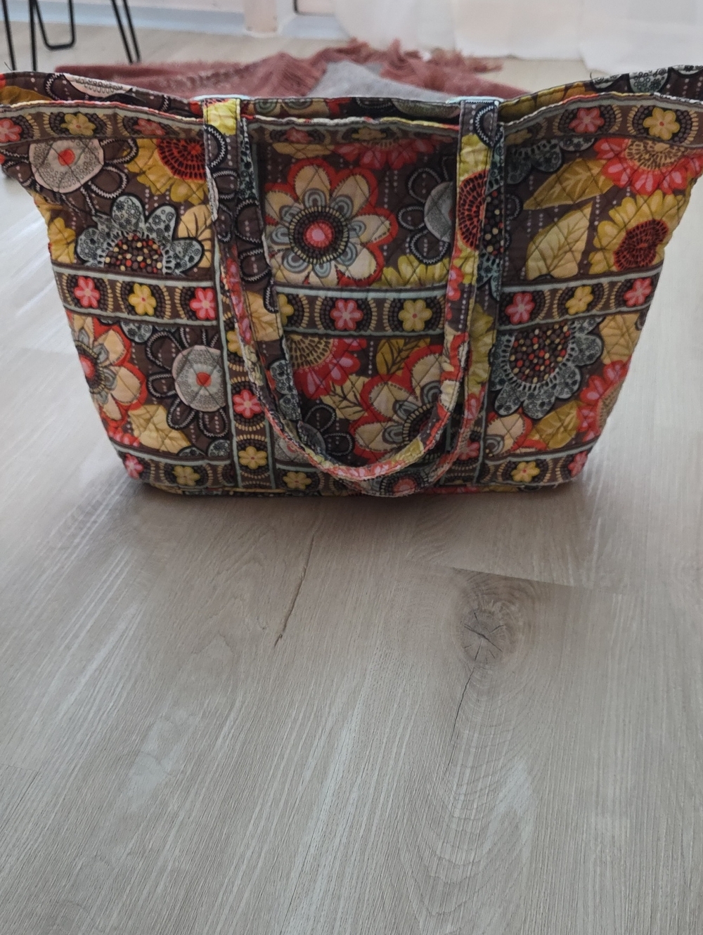Vera Bradley Tote Bag in Flower Shower Pattern.